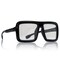 Black Oversized Thick Glasses – Shiny Square Frame Old Man Nerd Costume Accessory Clear Lens Spectacles for Adults and Children